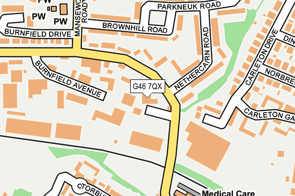 G46 7QX map - OS OpenMap – Local (Ordnance Survey)