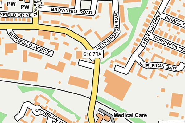 G46 7RA map - OS OpenMap – Local (Ordnance Survey)