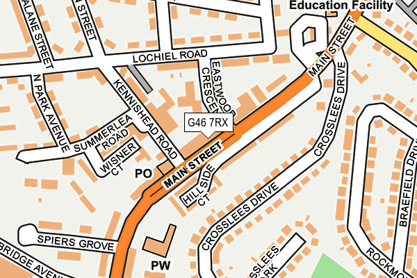 G46 7RX map - OS OpenMap – Local (Ordnance Survey)