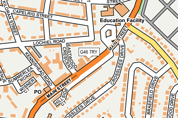 G46 7RY map - OS OpenMap – Local (Ordnance Survey)