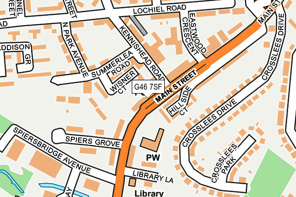 G46 7SF map - OS OpenMap – Local (Ordnance Survey)