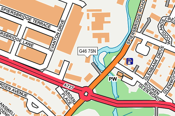 G46 7SN map - OS OpenMap – Local (Ordnance Survey)