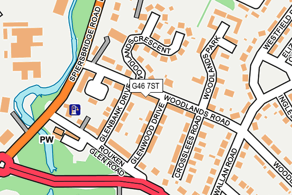 G46 7ST map - OS OpenMap – Local (Ordnance Survey)