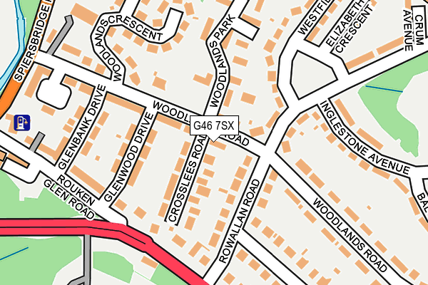 G46 7SX map - OS OpenMap – Local (Ordnance Survey)