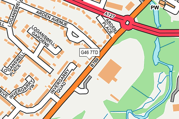 G46 7TD map - OS OpenMap – Local (Ordnance Survey)