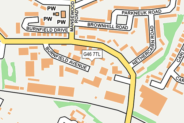 G46 7TL map - OS OpenMap – Local (Ordnance Survey)