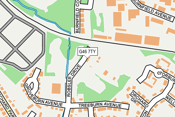 G46 7TY map - OS OpenMap – Local (Ordnance Survey)