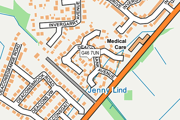 G46 7UN map - OS OpenMap – Local (Ordnance Survey)