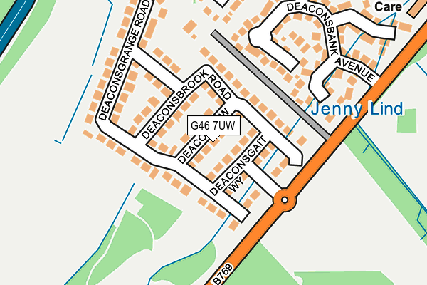 G46 7UW map - OS OpenMap – Local (Ordnance Survey)