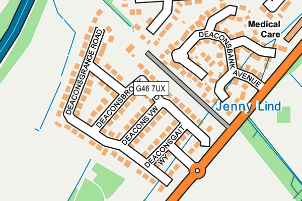 G46 7UX map - OS OpenMap – Local (Ordnance Survey)