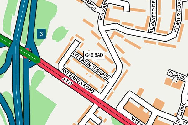 G46 8AD map - OS OpenMap – Local (Ordnance Survey)