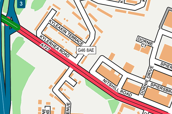 G46 8AE map - OS OpenMap – Local (Ordnance Survey)