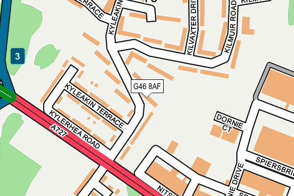 G46 8AF map - OS OpenMap – Local (Ordnance Survey)