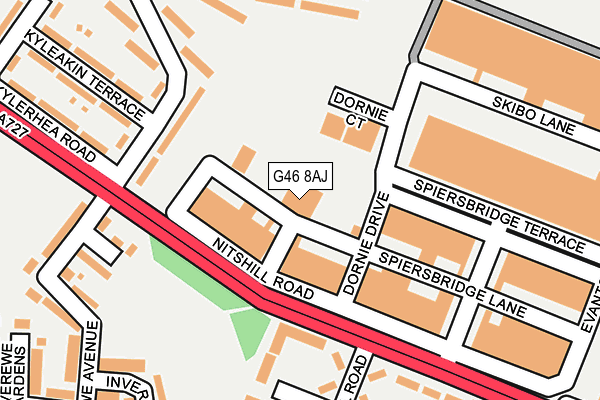 G46 8AJ map - OS OpenMap – Local (Ordnance Survey)