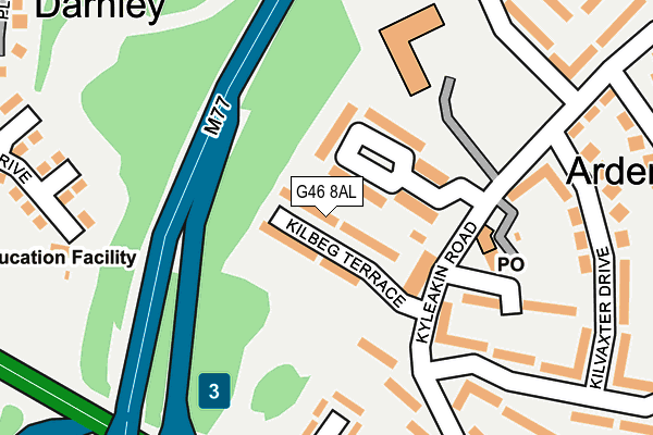 G46 8AL map - OS OpenMap – Local (Ordnance Survey)