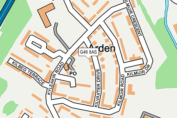 G46 8AS map - OS OpenMap – Local (Ordnance Survey)