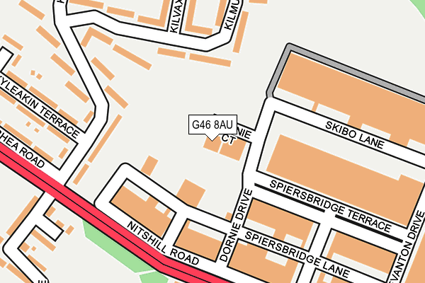 G46 8AU map - OS OpenMap – Local (Ordnance Survey)