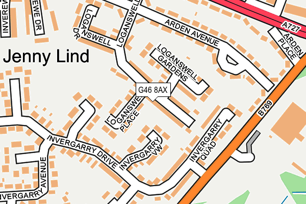 G46 8AX map - OS OpenMap – Local (Ordnance Survey)