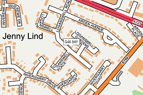 G46 8AY map - OS OpenMap – Local (Ordnance Survey)