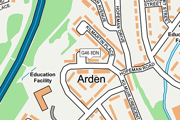 G46 8DN map - OS OpenMap – Local (Ordnance Survey)