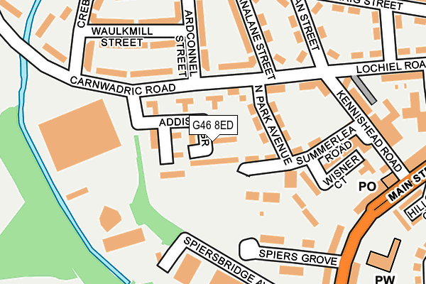 G46 8ED map - OS OpenMap – Local (Ordnance Survey)