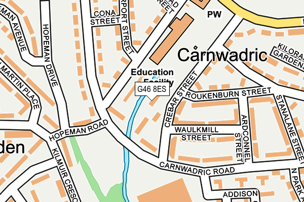 G46 8ES map - OS OpenMap – Local (Ordnance Survey)