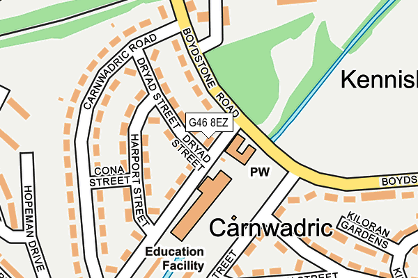 G46 8EZ map - OS OpenMap – Local (Ordnance Survey)