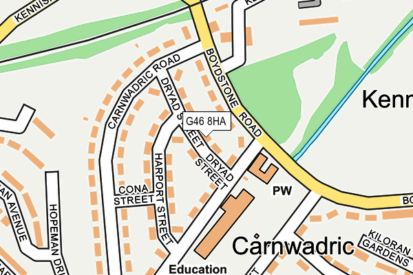 G46 8HA map - OS OpenMap – Local (Ordnance Survey)