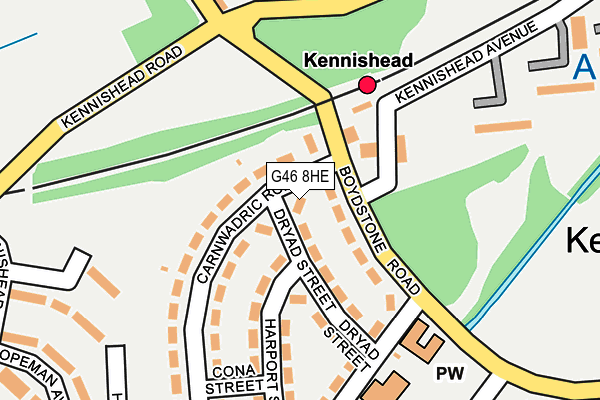 G46 8HE map - OS OpenMap – Local (Ordnance Survey)