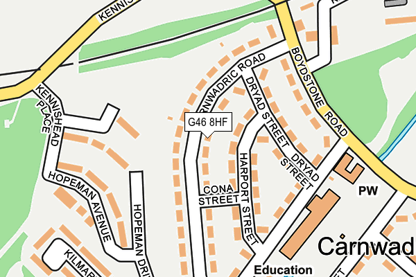 G46 8HF map - OS OpenMap – Local (Ordnance Survey)