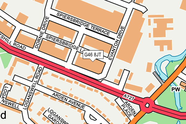 G46 8JT map - OS OpenMap – Local (Ordnance Survey)