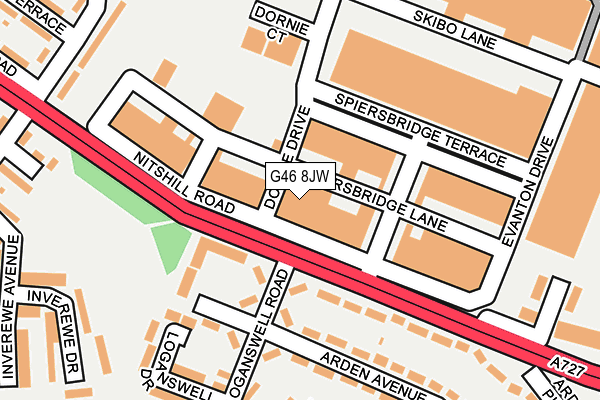 G46 8JW map - OS OpenMap – Local (Ordnance Survey)