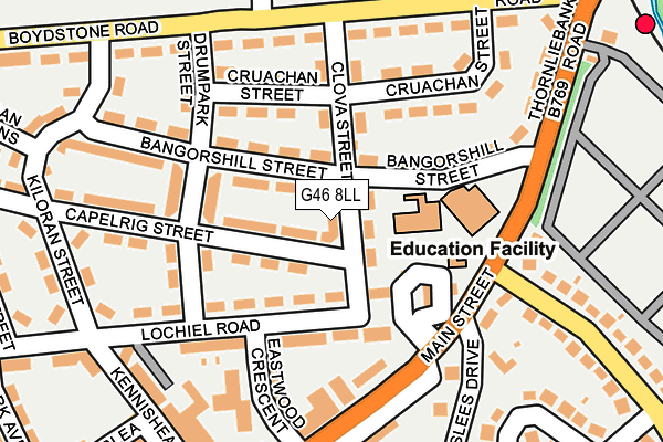 G46 8LL map - OS OpenMap – Local (Ordnance Survey)
