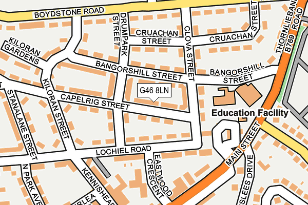 G46 8LN map - OS OpenMap – Local (Ordnance Survey)