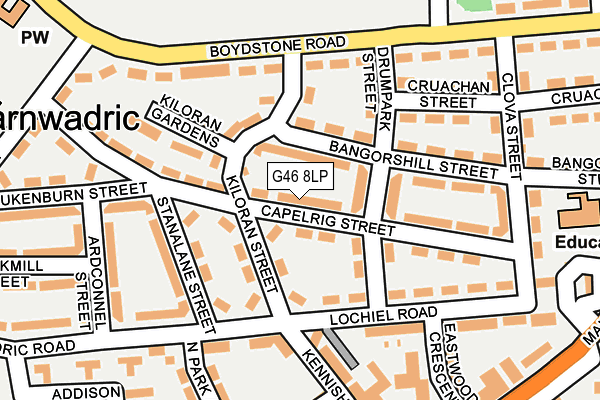 G46 8LP map - OS OpenMap – Local (Ordnance Survey)