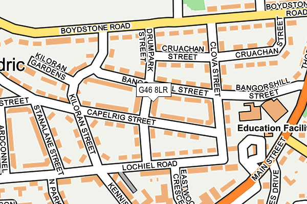 G46 8LR map - OS OpenMap – Local (Ordnance Survey)