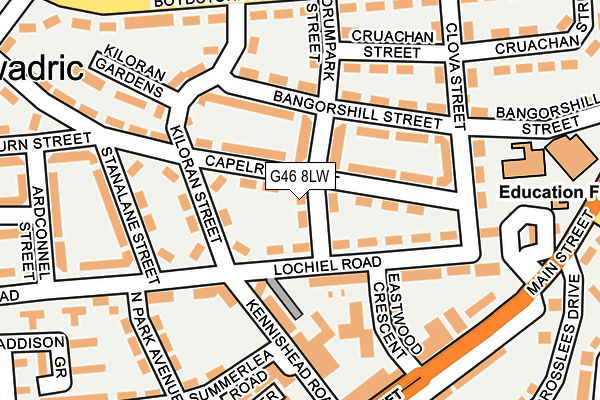 G46 8LW map - OS OpenMap – Local (Ordnance Survey)