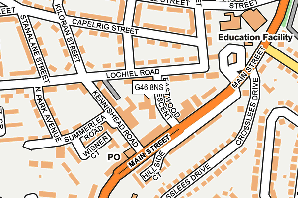 G46 8NS map - OS OpenMap – Local (Ordnance Survey)