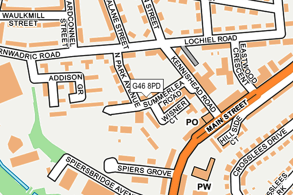 G46 8PD map - OS OpenMap – Local (Ordnance Survey)