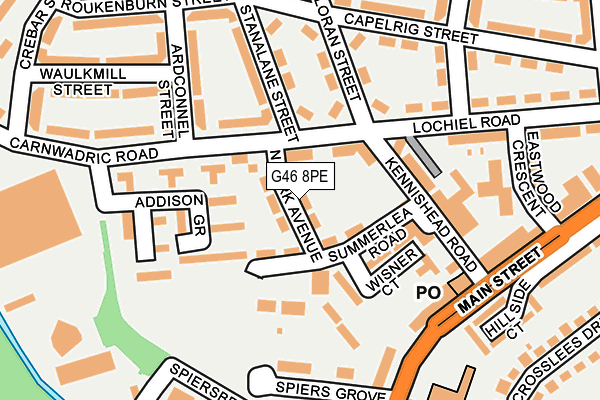G46 8PE map - OS OpenMap – Local (Ordnance Survey)