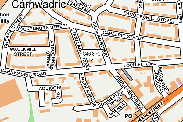 G46 8PG map - OS OpenMap – Local (Ordnance Survey)