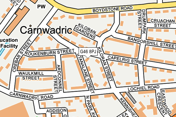 G46 8PJ map - OS OpenMap – Local (Ordnance Survey)