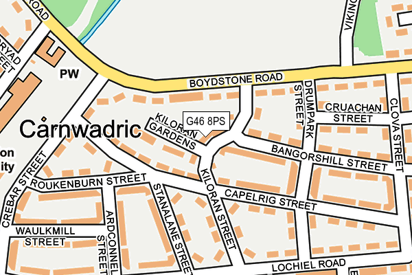 G46 8PS map - OS OpenMap – Local (Ordnance Survey)