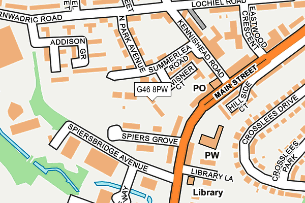 G46 8PW map - OS OpenMap – Local (Ordnance Survey)