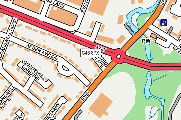 G46 8PX map - OS OpenMap – Local (Ordnance Survey)