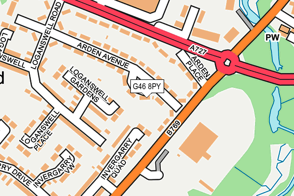 G46 8PY map - OS OpenMap – Local (Ordnance Survey)