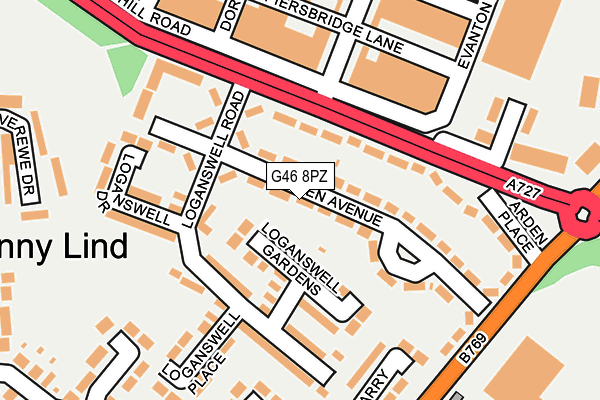 G46 8PZ map - OS OpenMap – Local (Ordnance Survey)