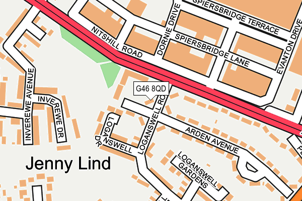 G46 8QD map - OS OpenMap – Local (Ordnance Survey)