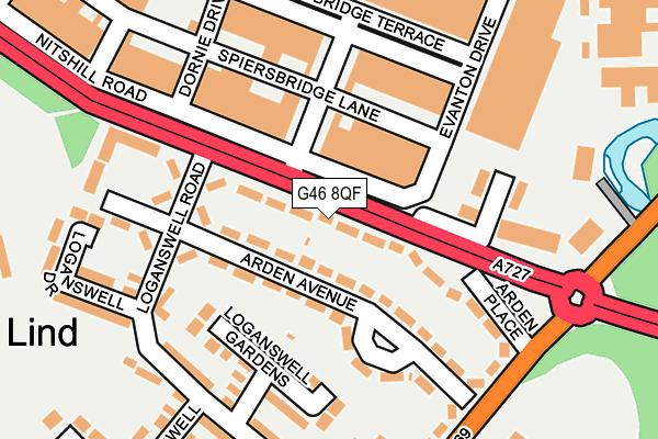 G46 8QF map - OS OpenMap – Local (Ordnance Survey)