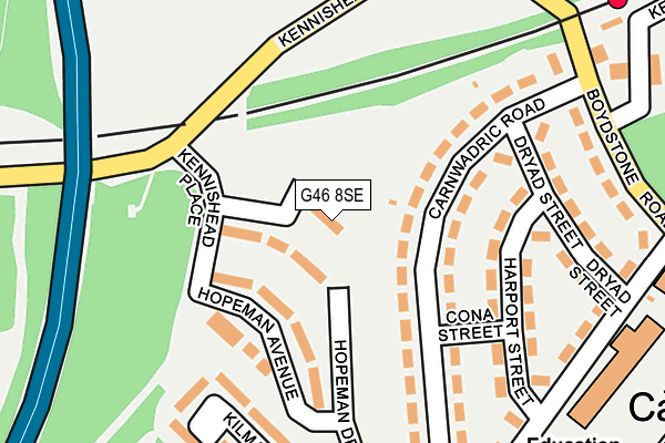 G46 8SE map - OS OpenMap – Local (Ordnance Survey)